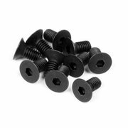 ADORNOS M3 x 6 mm Flat Head Screw Hex Socket Spare Parts, Black - 10 Piece AD2976454